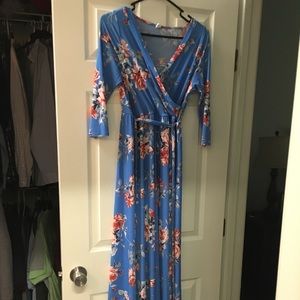 Pink Blush Maternity Wrap Dress